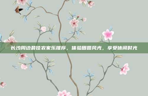 长沙周边最佳农家乐推荐，体验田园风光，享受休闲时光
