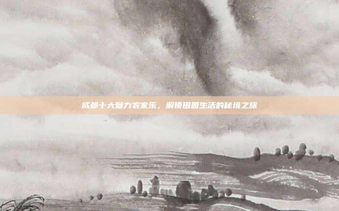 成都十大魅力农家乐，解锁田园生活的秘境之旅