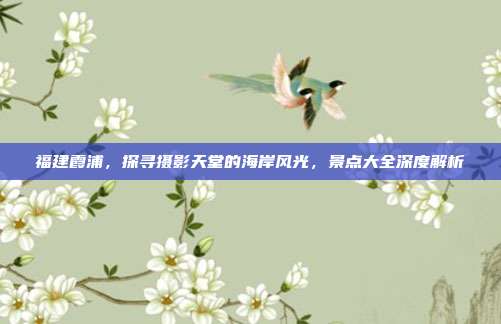 福建霞浦，探寻摄影天堂的海岸风光，景点大全深度解析