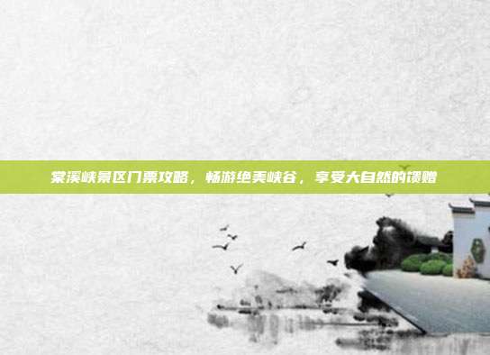 棠溪峡景区门票攻略，畅游绝美峡谷，享受大自然的馈赠