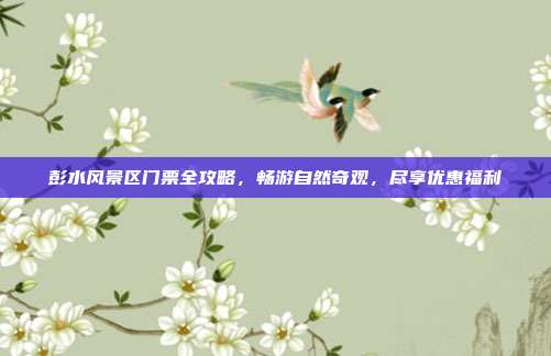彭水风景区门票全攻略，畅游自然奇观，尽享优惠福利