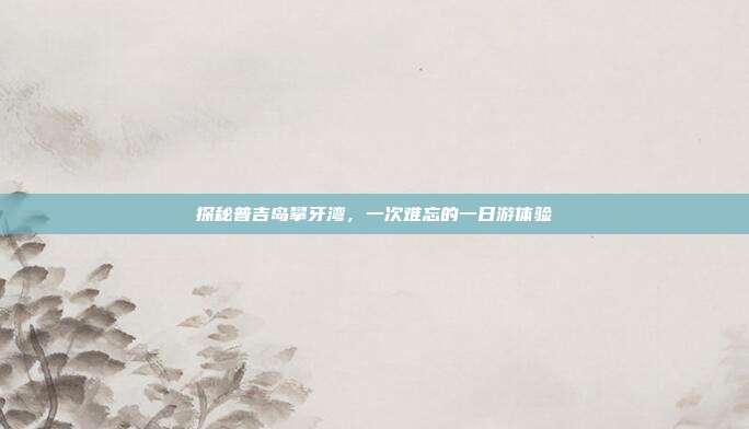 探秘普吉岛攀牙湾，一次难忘的一日游体验