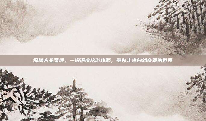 探秘大韭菜坪，一份深度旅游攻略，带你走进自然奇观的世界