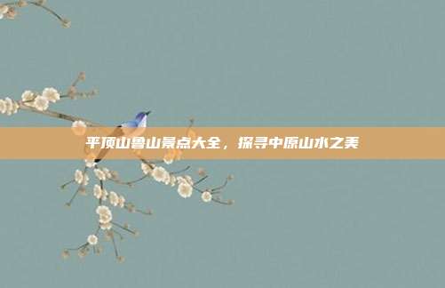 平顶山鲁山景点大全，探寻中原山水之美