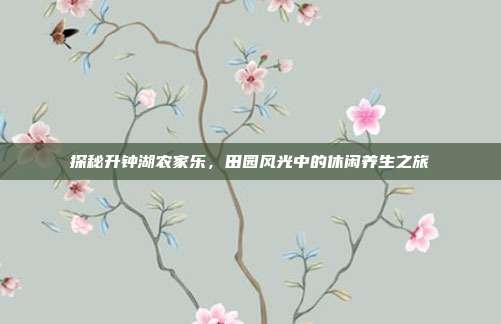 探秘升钟湖农家乐，田园风光中的休闲养生之旅