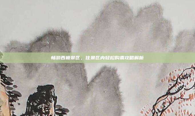 畅游西栅景区，住景区内轻松购票攻略解析