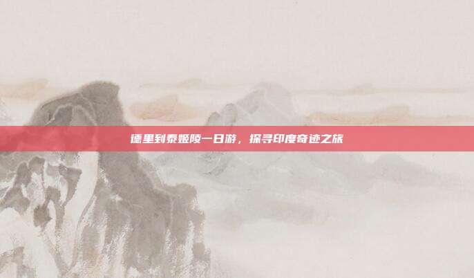 德里到泰姬陵一日游，探寻印度奇迹之旅