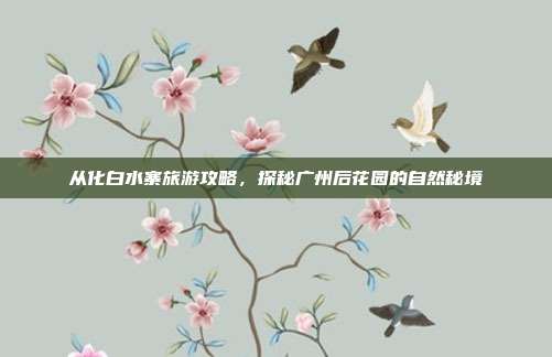 从化白水寨旅游攻略，探秘广州后花园的自然秘境