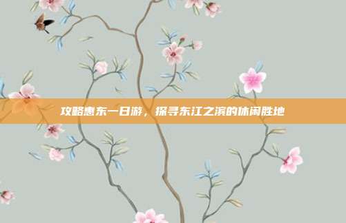 攻略惠东一日游，探寻东江之滨的休闲胜地