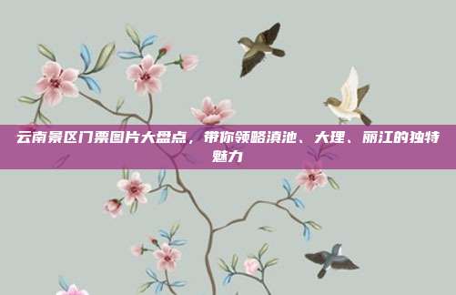 云南景区门票图片大盘点，带你领略滇池、大理、丽江的独特魅力