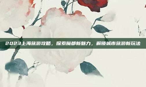 2023上海旅游攻略，探索魔都新魅力，解锁城市旅游新玩法