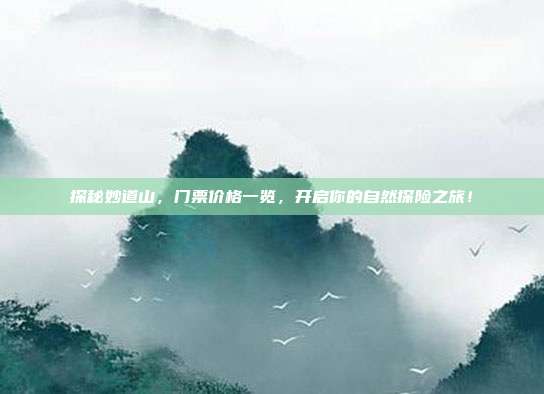 探秘妙道山，门票价格一览，开启你的自然探险之旅！