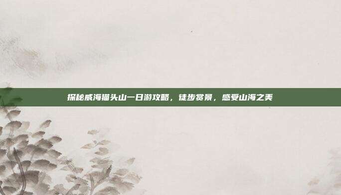 探秘威海猫头山一日游攻略，徒步赏景，感受山海之美