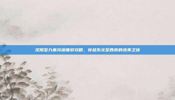 沈阳至九寨沟深度游攻略，穿越东北至西南的绝美之旅