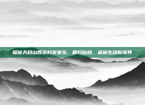 探秘天目山西游村农家乐，回归自然，品味生活新境界