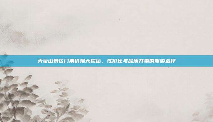 天蒙山景区门票价格大揭秘，性价比与品质并重的旅游选择