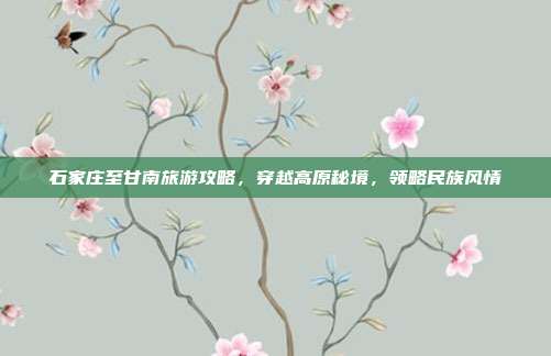 石家庄至甘南旅游攻略，穿越高原秘境，领略民族风情