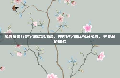 宋城景区门票学生优惠攻略，如何用学生证畅游宋城，享受超值体验