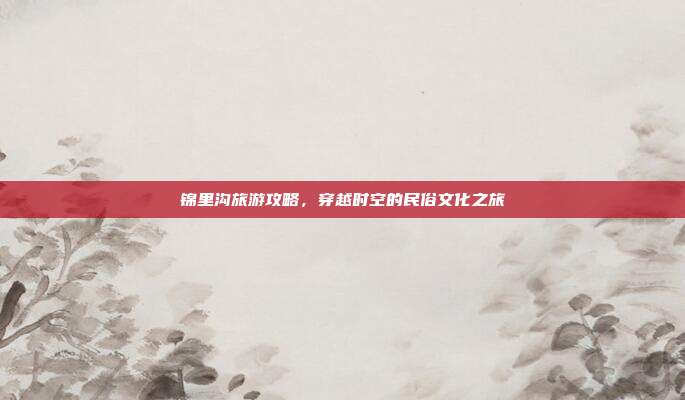 锦里沟旅游攻略，穿越时空的民俗文化之旅