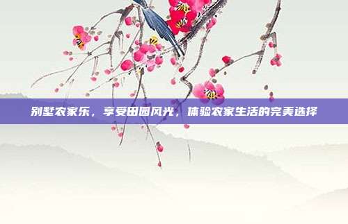 别墅农家乐，享受田园风光，体验农家生活的完美选择