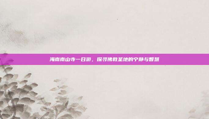 海南南山寺一日游，探寻佛教圣地的宁静与智慧