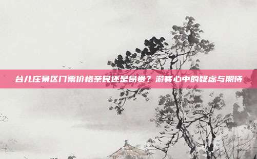 台儿庄景区门票价格亲民还是昂贵？游客心中的疑虑与期待