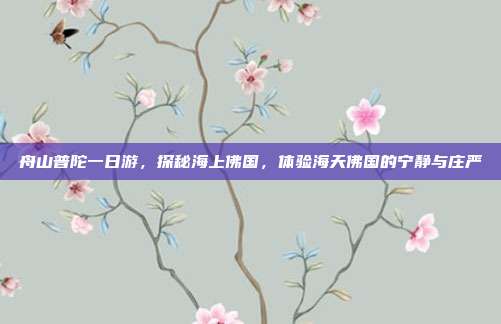 舟山普陀一日游，探秘海上佛国，体验海天佛国的宁静与庄严