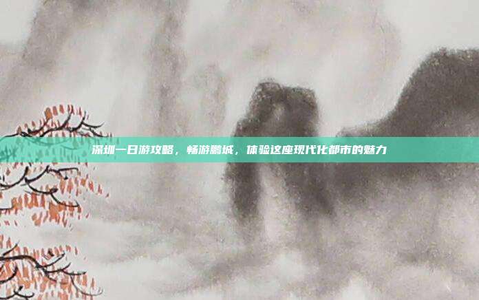 深圳一日游攻略，畅游鹏城，体验这座现代化都市的魅力