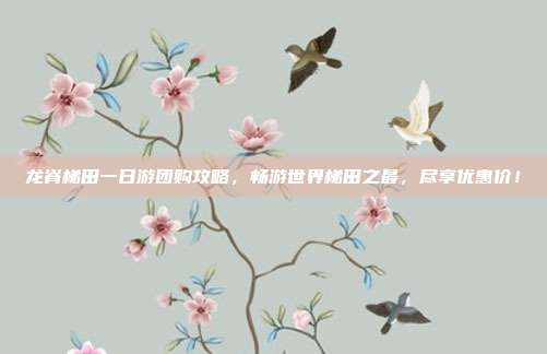 龙脊梯田一日游团购攻略，畅游世界梯田之最，尽享优惠价！