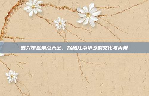嘉兴市区景点大全，探秘江南水乡的文化与美景