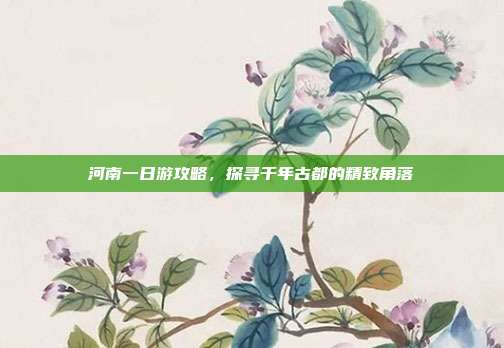 河南一日游攻略，探寻千年古都的精致角落