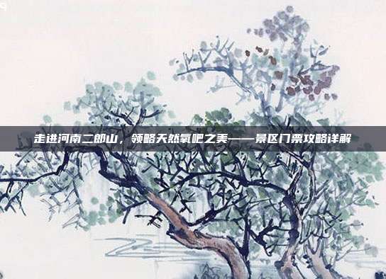 走进河南二郎山，领略天然氧吧之美——景区门票攻略详解