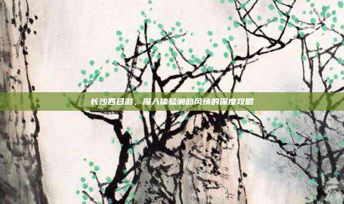 长沙四日游，深入体验湘韵风情的深度攻略