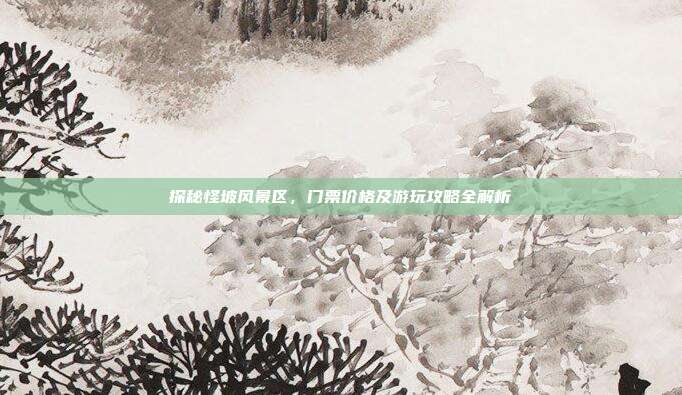 探秘怪坡风景区，门票价格及游玩攻略全解析