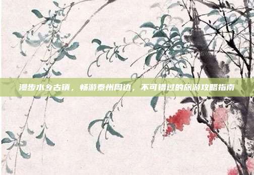 漫步水乡古镇，畅游泰州周边，不可错过的旅游攻略指南