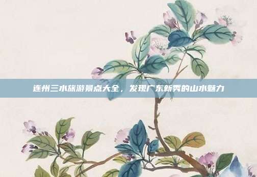连州三水旅游景点大全，发现广东新秀的山水魅力