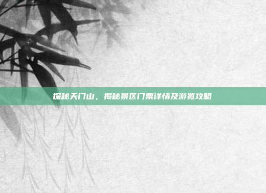 探秘天门山，揭秘景区门票详情及游览攻略