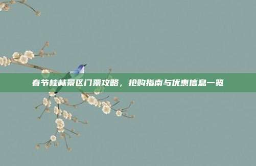 春节桂林景区门票攻略，抢购指南与优惠信息一览