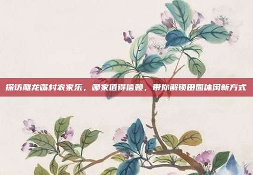 探访雕龙嘴村农家乐，哪家值得信赖，带你解锁田园休闲新方式